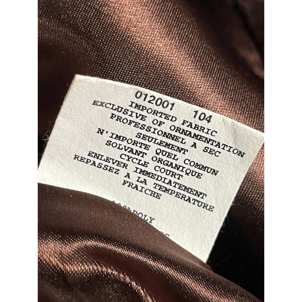 VTG Jessica McClintock Bridal‎ Halter Maxi Dress Brown Satin Trim Formal Size 14 - Picture 11 of 11
